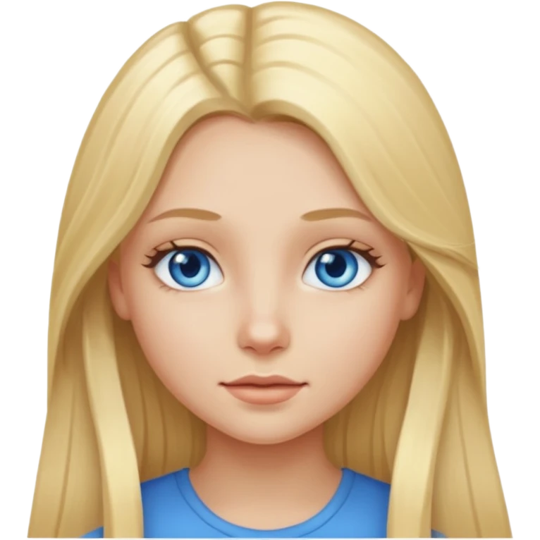 blonde girl long hair blue eyes emoji