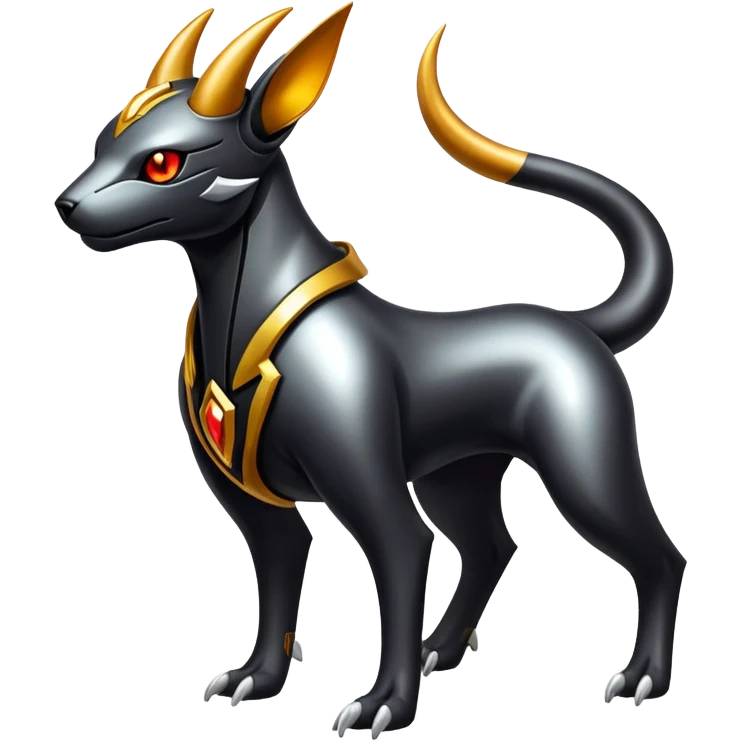 Shiny Futuristic Gothic Exotic Futuristic Houndoom-Genesect-Torracat-Pokémon-Fakémon-hybrid-creature emoji