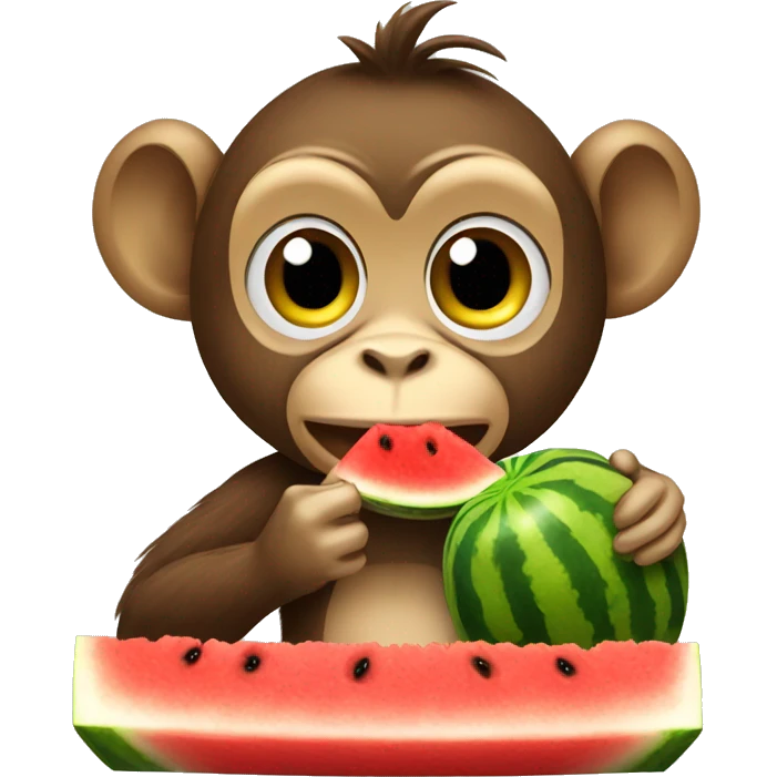 Monkey eating watermelon  emoji