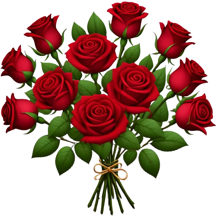 Bouquet of dark red roses emoji