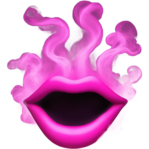 Neon pink lips smoke and release smoke emoji