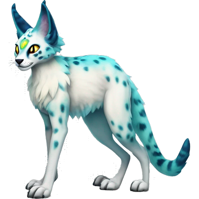 Epic Edgy Colorful ethereal eldritch Sergal-Serval-Vernid full body emoji