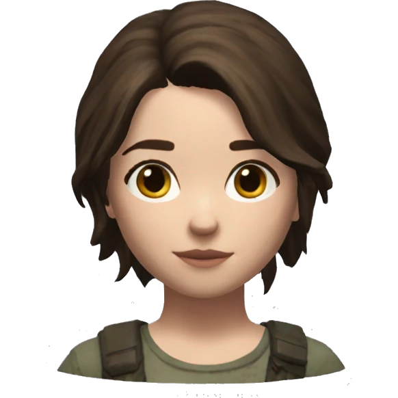 Ellie Williams from the Last of Us 2 brunette hair emoji