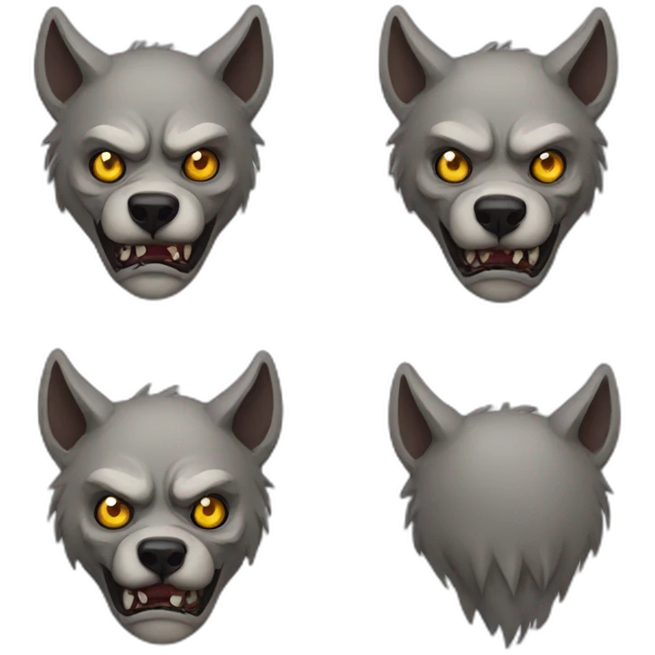 Wolf zombie emoji