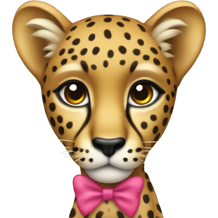 cheetah with a bow emoji