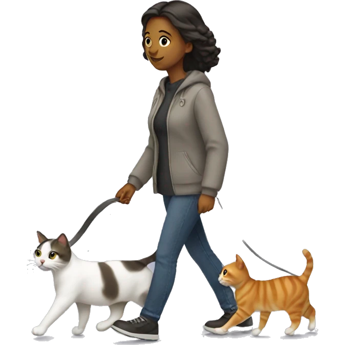 women walking a cat emoji