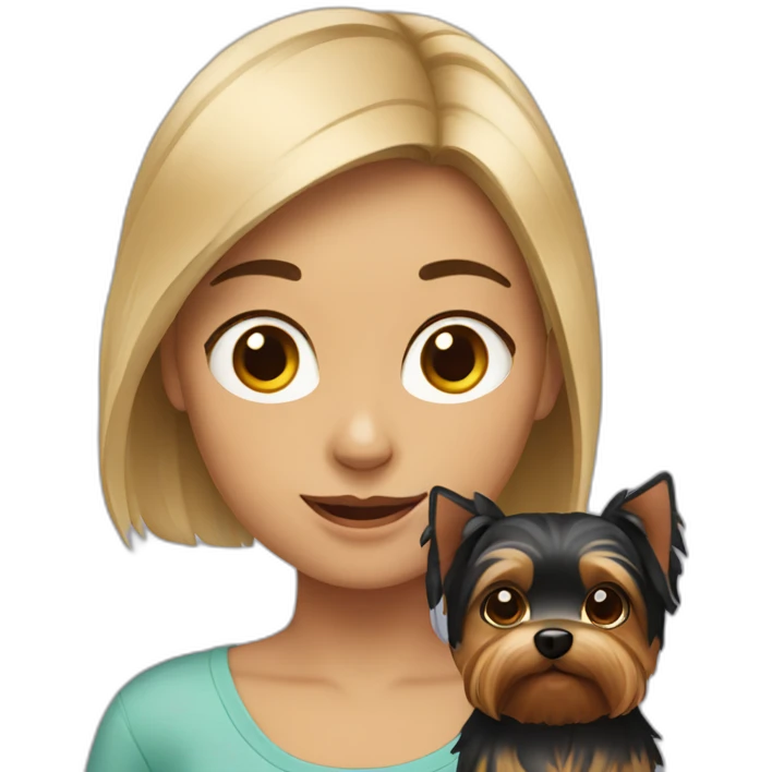 girl with a yorkshire terrier emoji