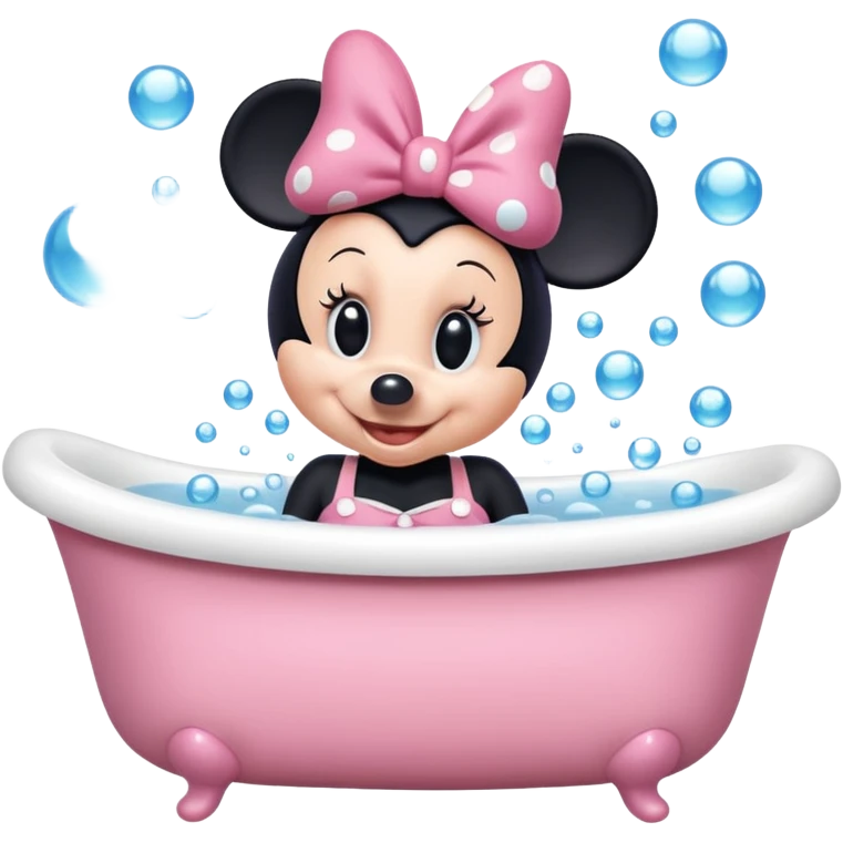 Minnie mouse in bathtub emoji