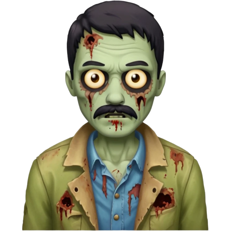 zombie with black mustache emoji
