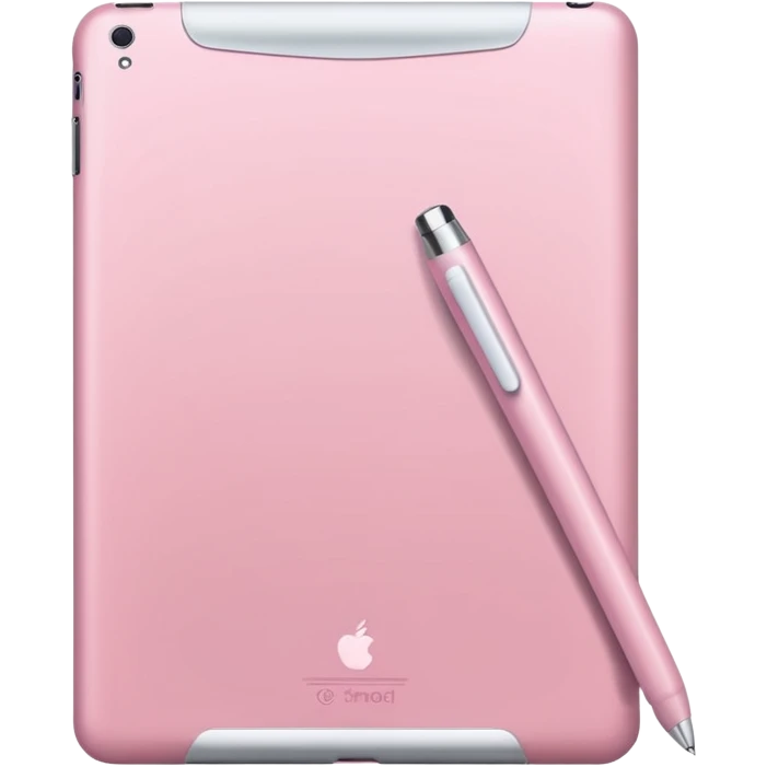 soft pink ipad with white pen emoji