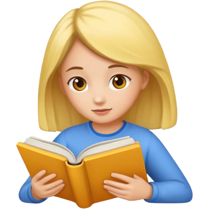 A girl reading book emoji