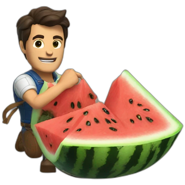 Ash williams cutting watermelon emoji
