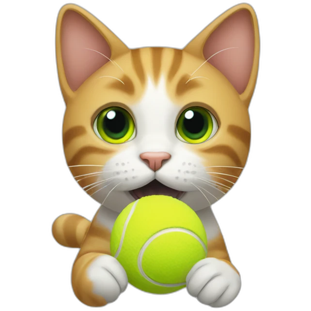 Cat playing with tennis ball emoji