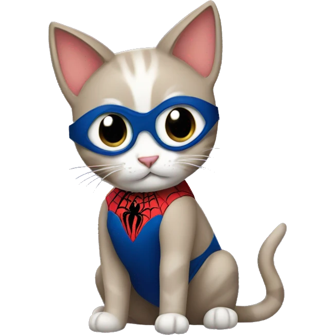 cat wearing spider man dress emoji