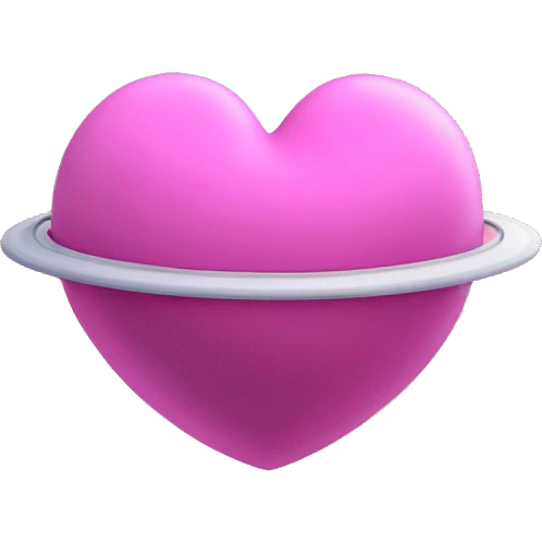 pink heart shape Saturn emoji