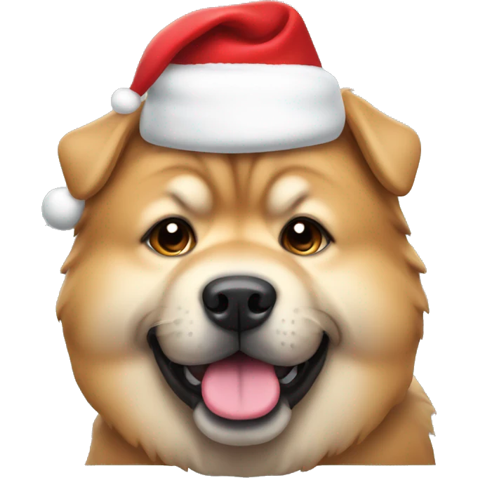 chow dog with santa hat emoji