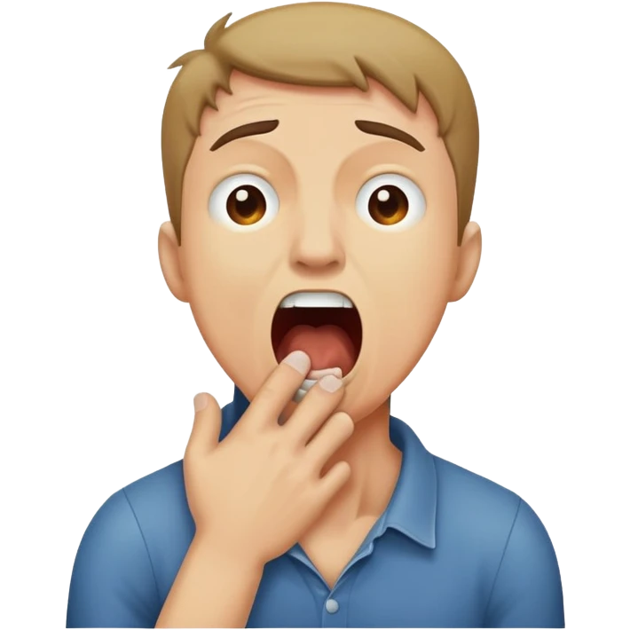 man hugging throat screaming emoji