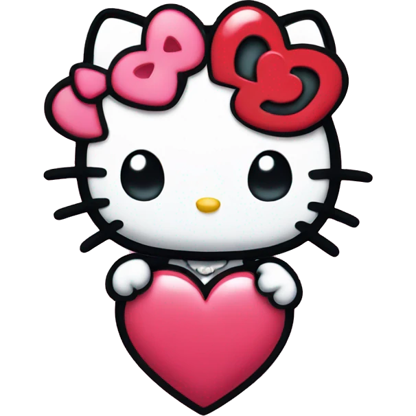 hello kitty with heart emoji