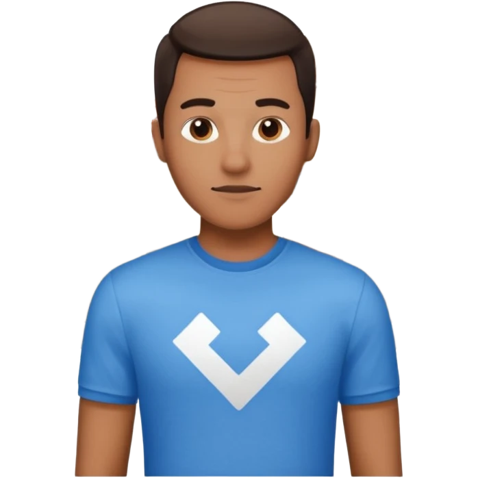 The blue checkmark is inside his house. emoji