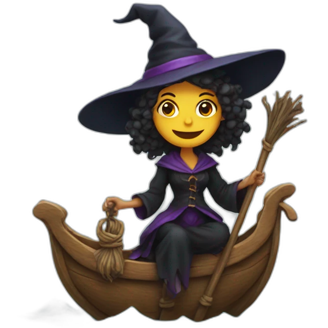 Witch on a boat emoji