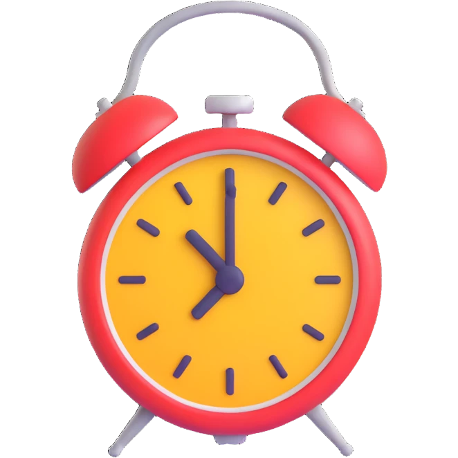 alarm icon in color #edd6a0, 3D style, playful, rounded, minimal emoji
