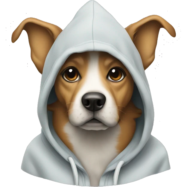 Dog wearing a hoody emoji
