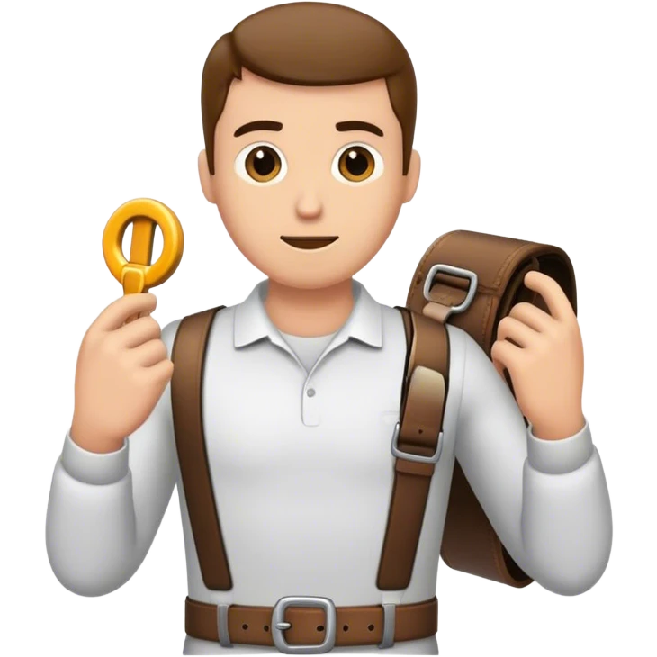 Homme qui tient une ceinture dans la main emoji