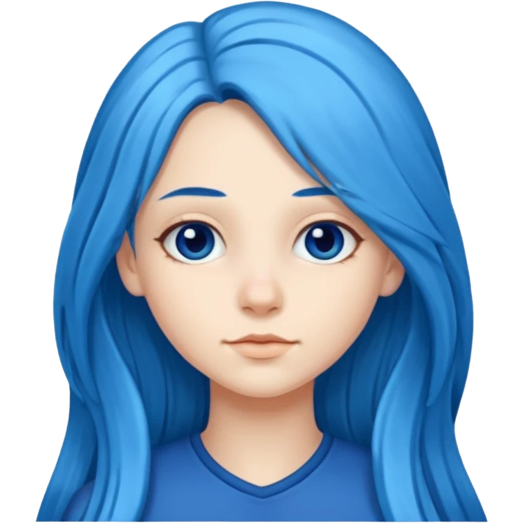 Girl with long blue hair emoji