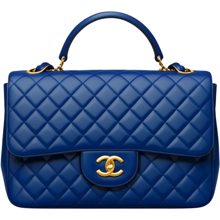 chanel dark blue bag with gold hardware emoji