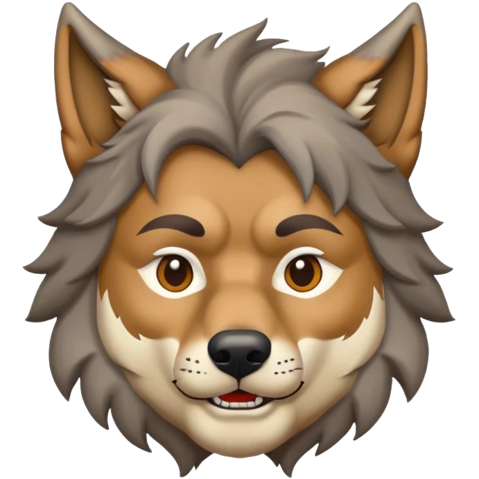 man with wolf head emoji