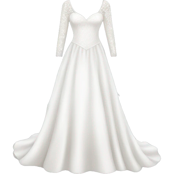 White wedding dress with sleeves emoji