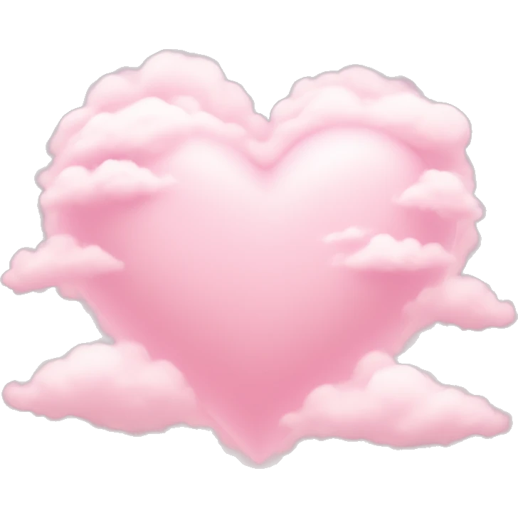 light pink heart in clouds emoji