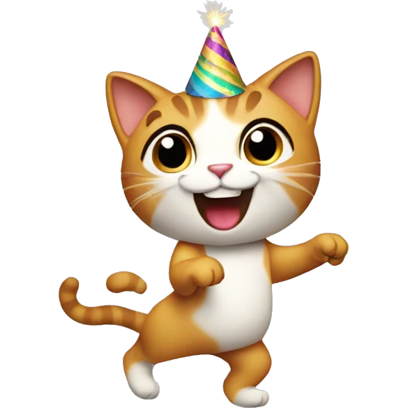 cat dancing birthday emoji