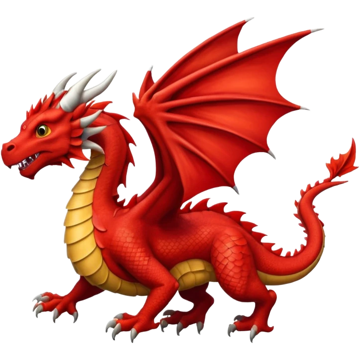 A red Welsh dragon flying  emoji