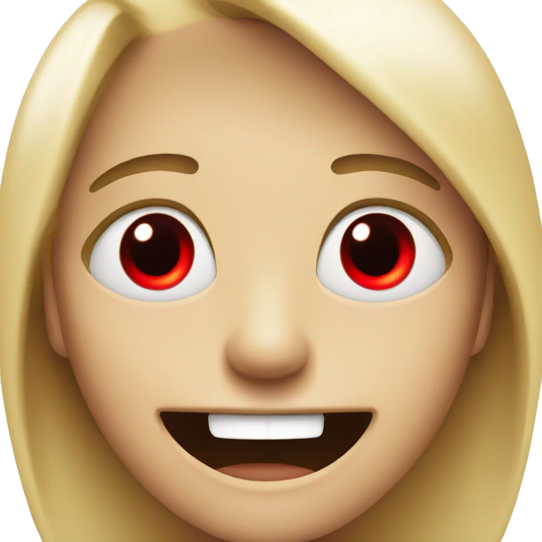 Really big smile with red eyes  emoji