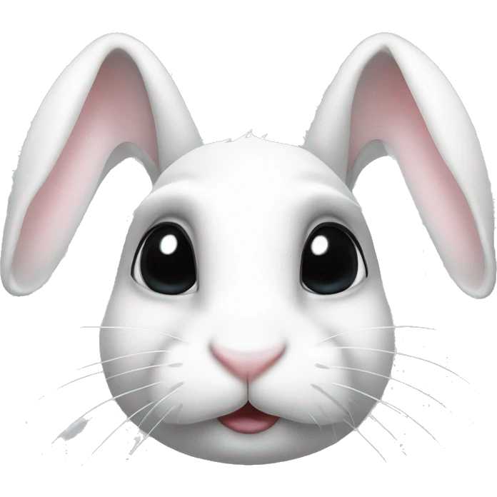 White bunny rabbit with black spots covering one eye and other black spots around face  emoji