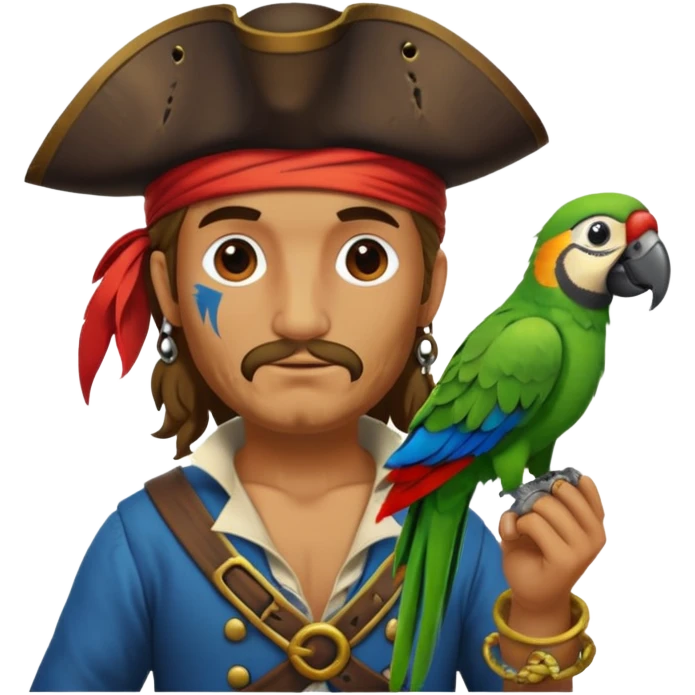 pirate and parrot emoji