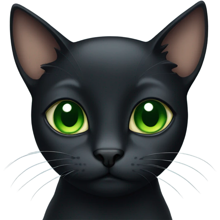 Black cat with green eyes emoji