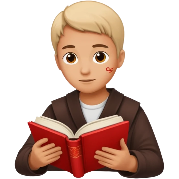 read books in caligraphy in red letters emoji