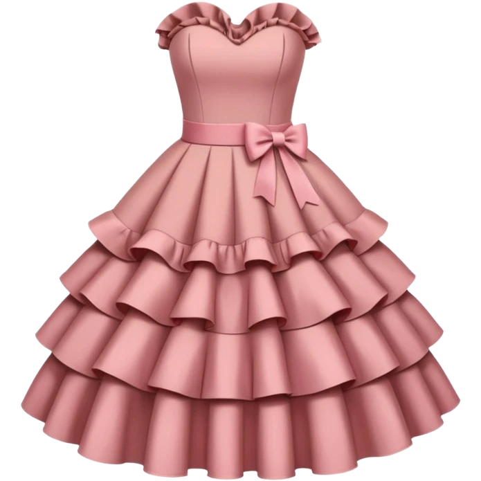 brown pink strapless dress with ruffles emoji