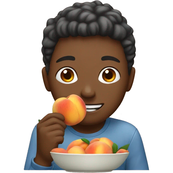 person eating 7 peaches fruits emoji