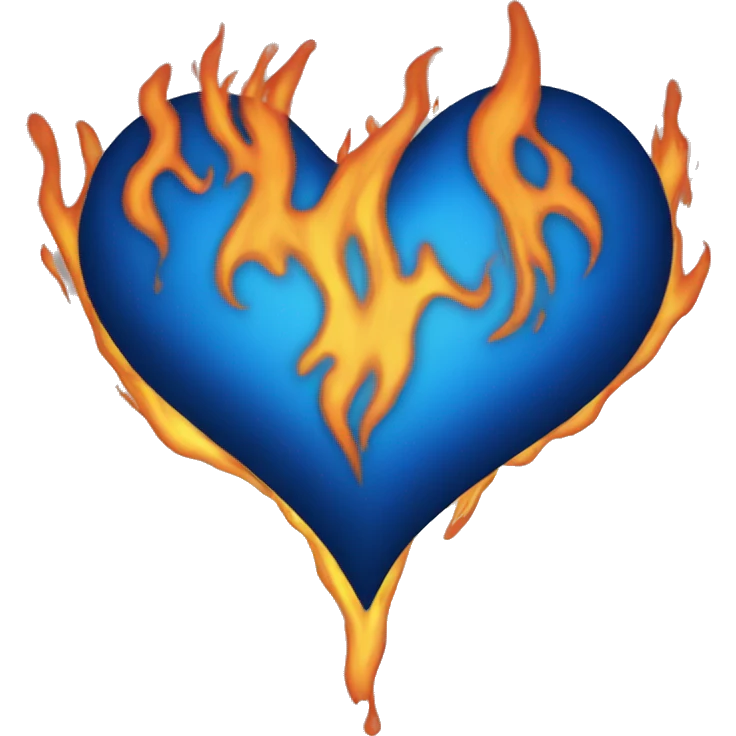 blue heart fire emoji