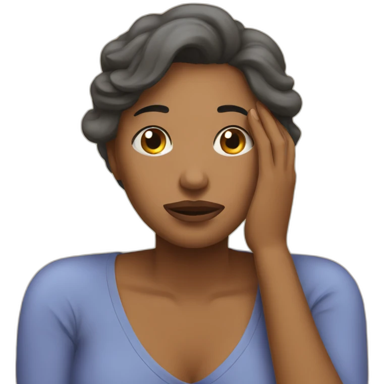 Tired mum with a cold emoji