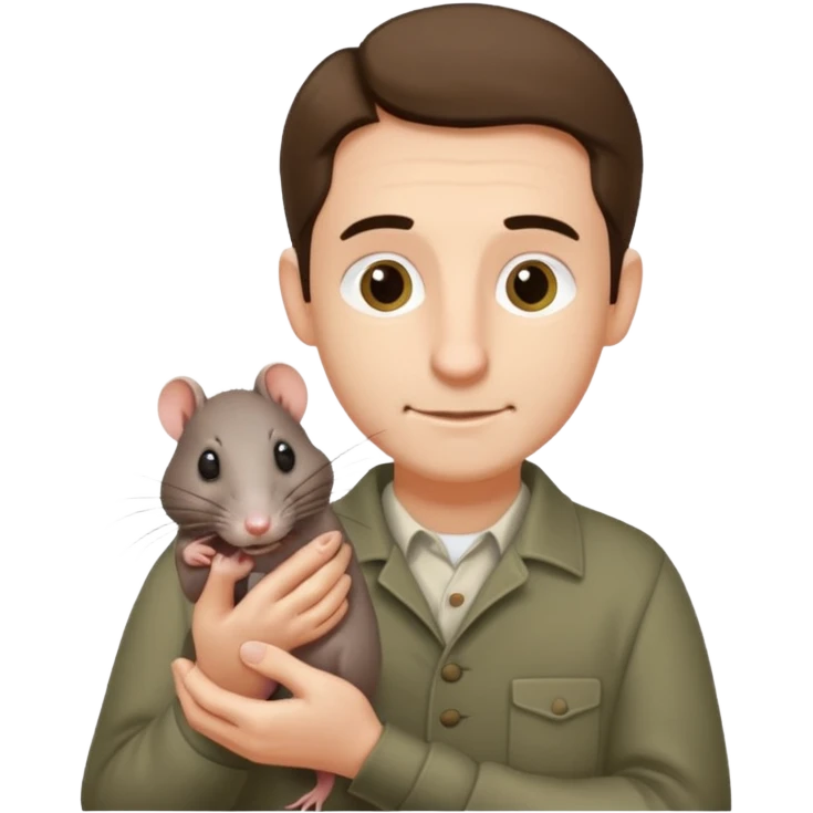 Ron Wizzly' from Harry Potter holding his pet rat in his right hand emoji
