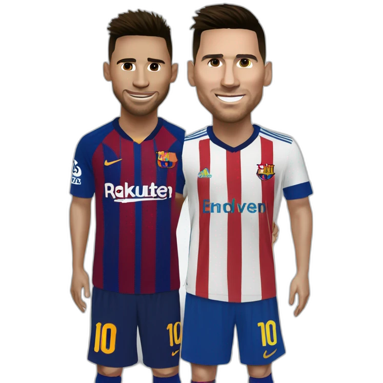 messi with the sign "ronaldo" emoji