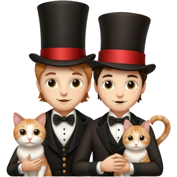 magician couple and their pet cat emoji
