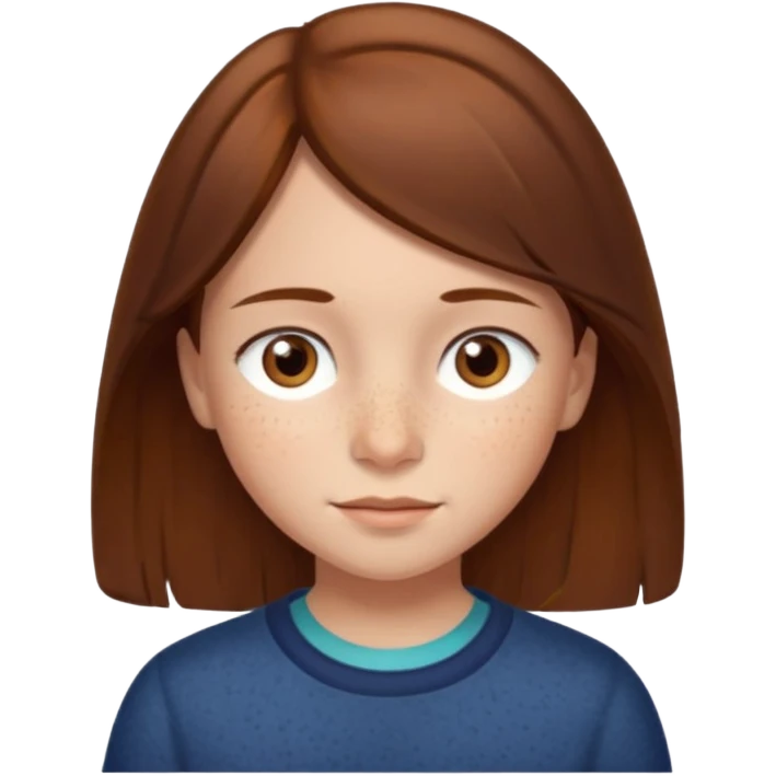 Daria whit brown hair and brown eyes a 7 year old kid emoji
