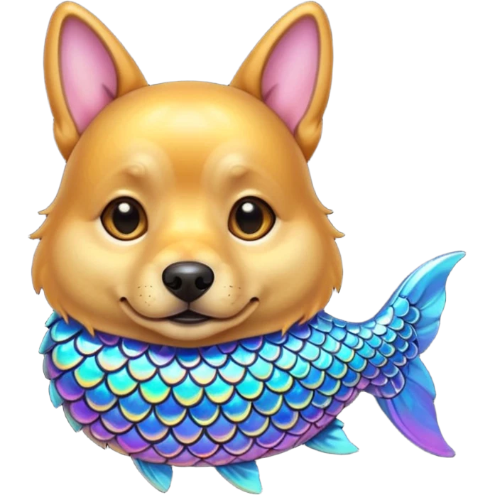 un chien avec des écailles de poisson emoji