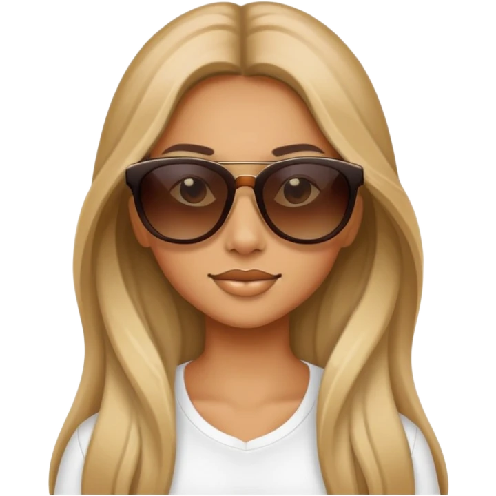 Girl with sunglasses on with long hair emoji