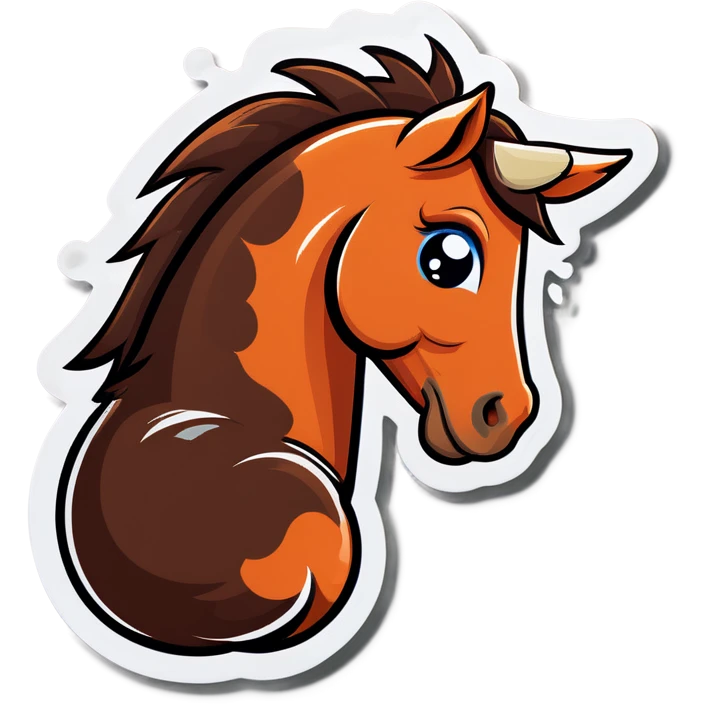 Horse doing a poo emoji